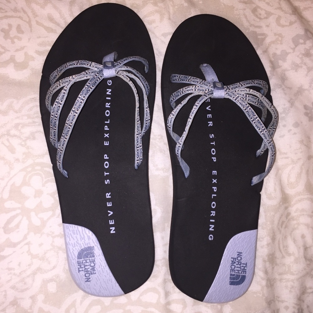 The North Face Blue/Black Strappy Sandals. Size 10